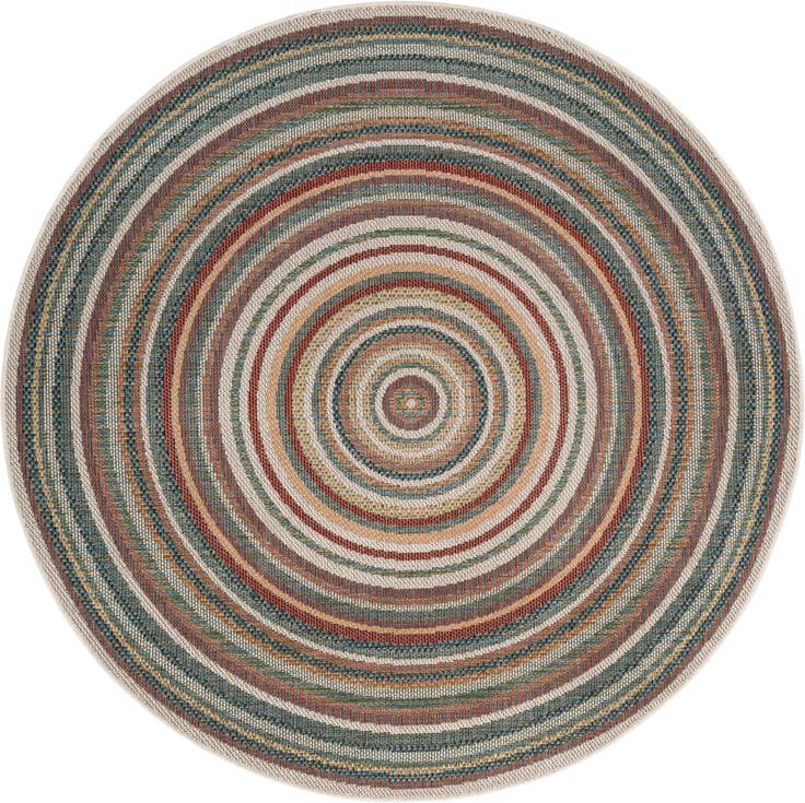 Detail image of 6' x 6' Easy-Clean Baja Indoor / Outdoor Round Rug
