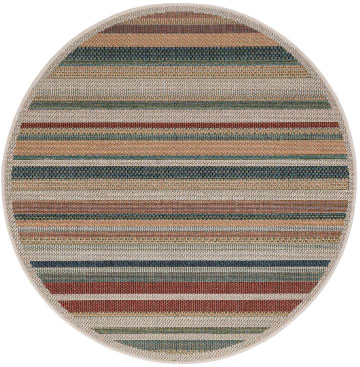 4' x 4' Easy-Clean Baja Indoor / Outdoor Round Rug