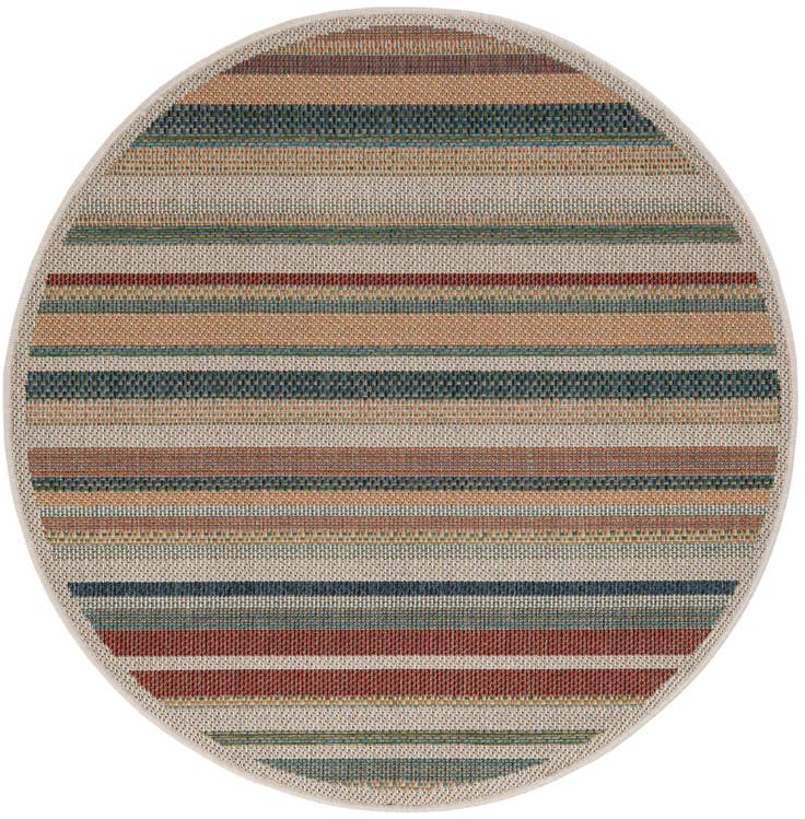 Detail image of 4' x 4' Easy-Clean Baja Indoor / Outdoor Round Rug