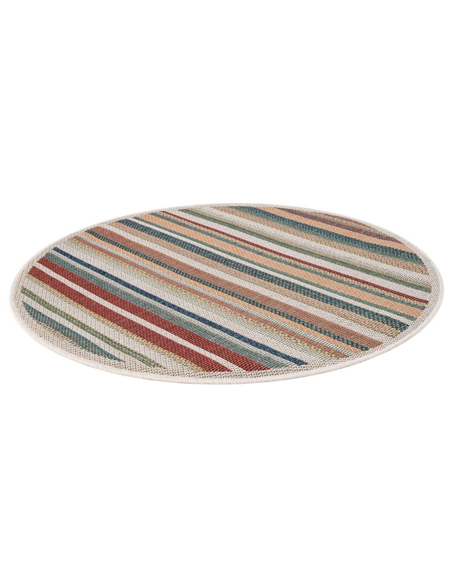 4' x 4' Easy-Clean Baja Indoor / Outdoor Round Rug