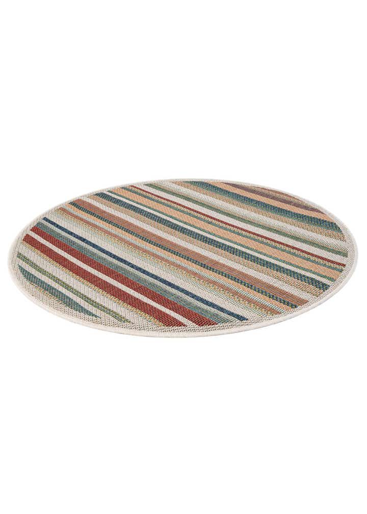 4' x 4' Easy-Clean Baja Indoor / Outdoor Round Rug