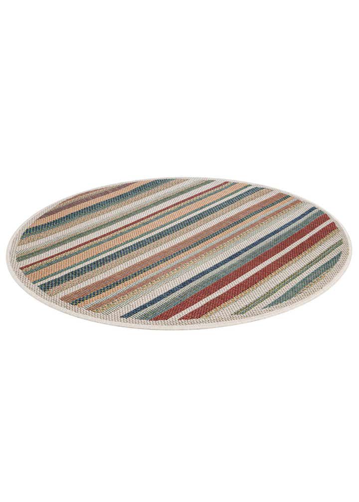 4' x 4' Easy-Clean Baja Indoor / Outdoor Round Rug