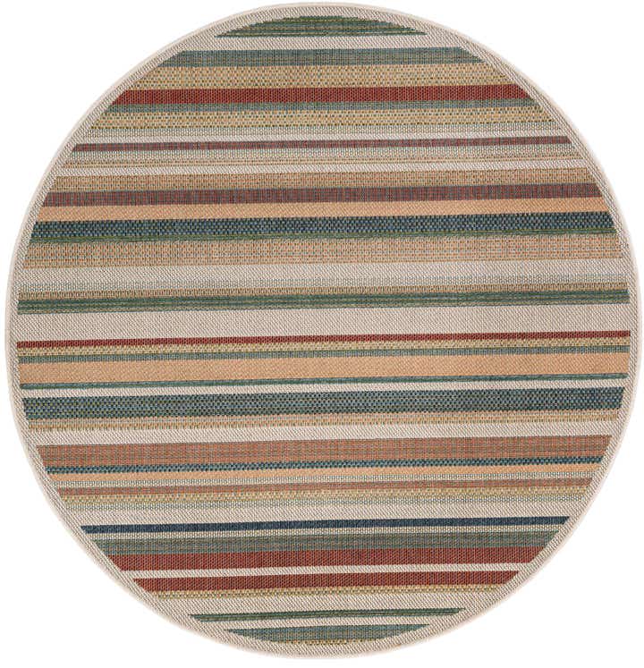 6' x 6' Easy-Clean Baja Indoor / Outdoor Round Rug