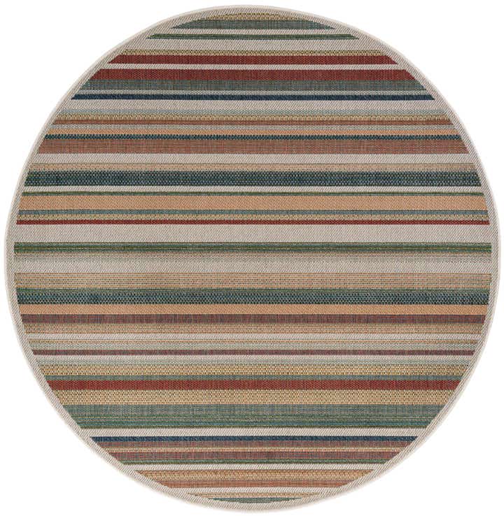 7' x 7' Easy-Clean Baja Indoor / Outdoor Round Rug