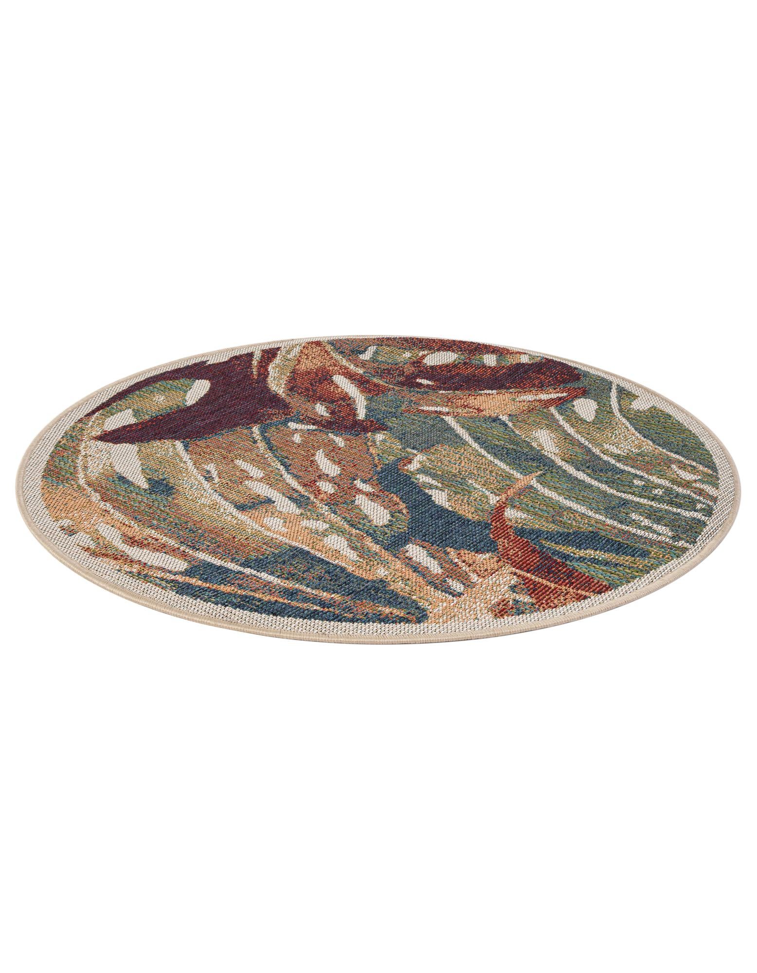4' x 4' Easy-Clean Baja Indoor / Outdoor Round Rug