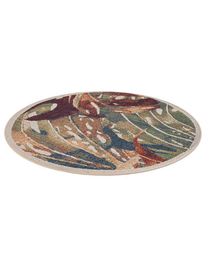 4' x 4' Easy-Clean Baja Indoor / Outdoor Round Rug