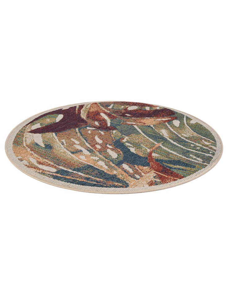 Detail image of 4' x 4' Easy-Clean Baja Indoor / Outdoor Round Rug