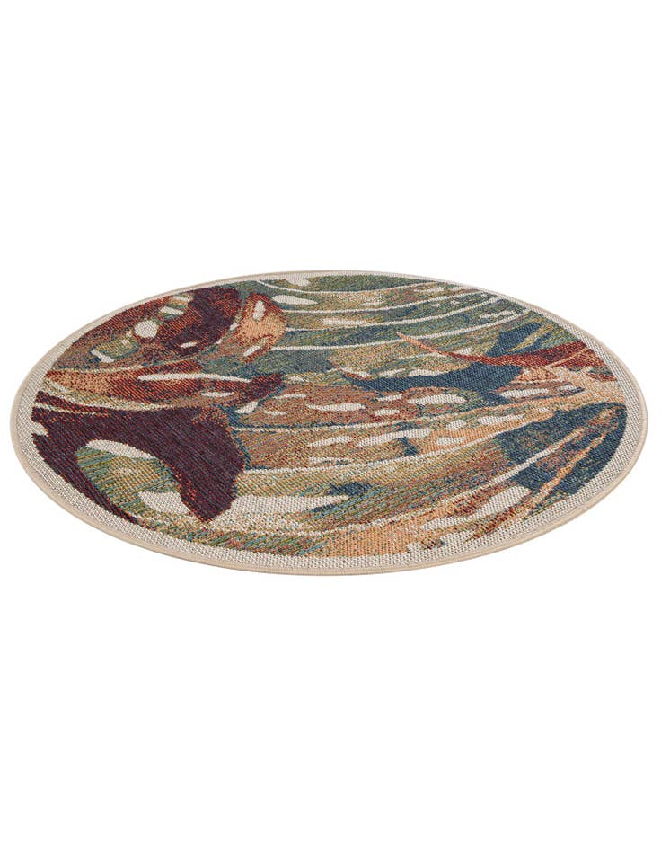 Detail image of 4' x 4'  Washable Baja Indoor / Outdoor Round Rug