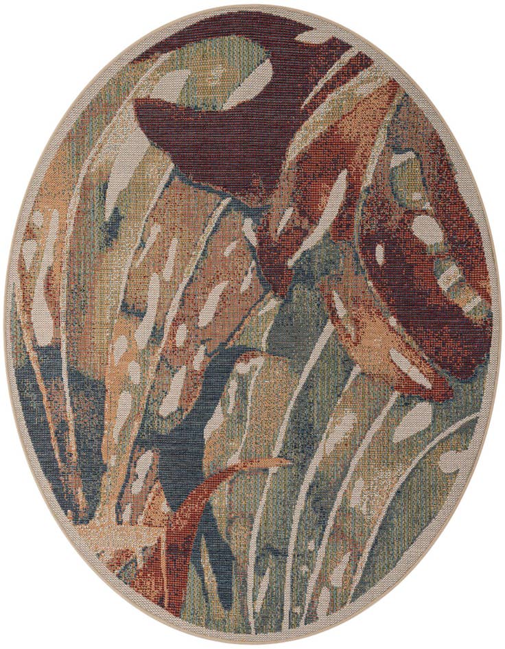 Detail image of 6' x 6' Easy-Clean Baja Indoor / Outdoor Round Rug