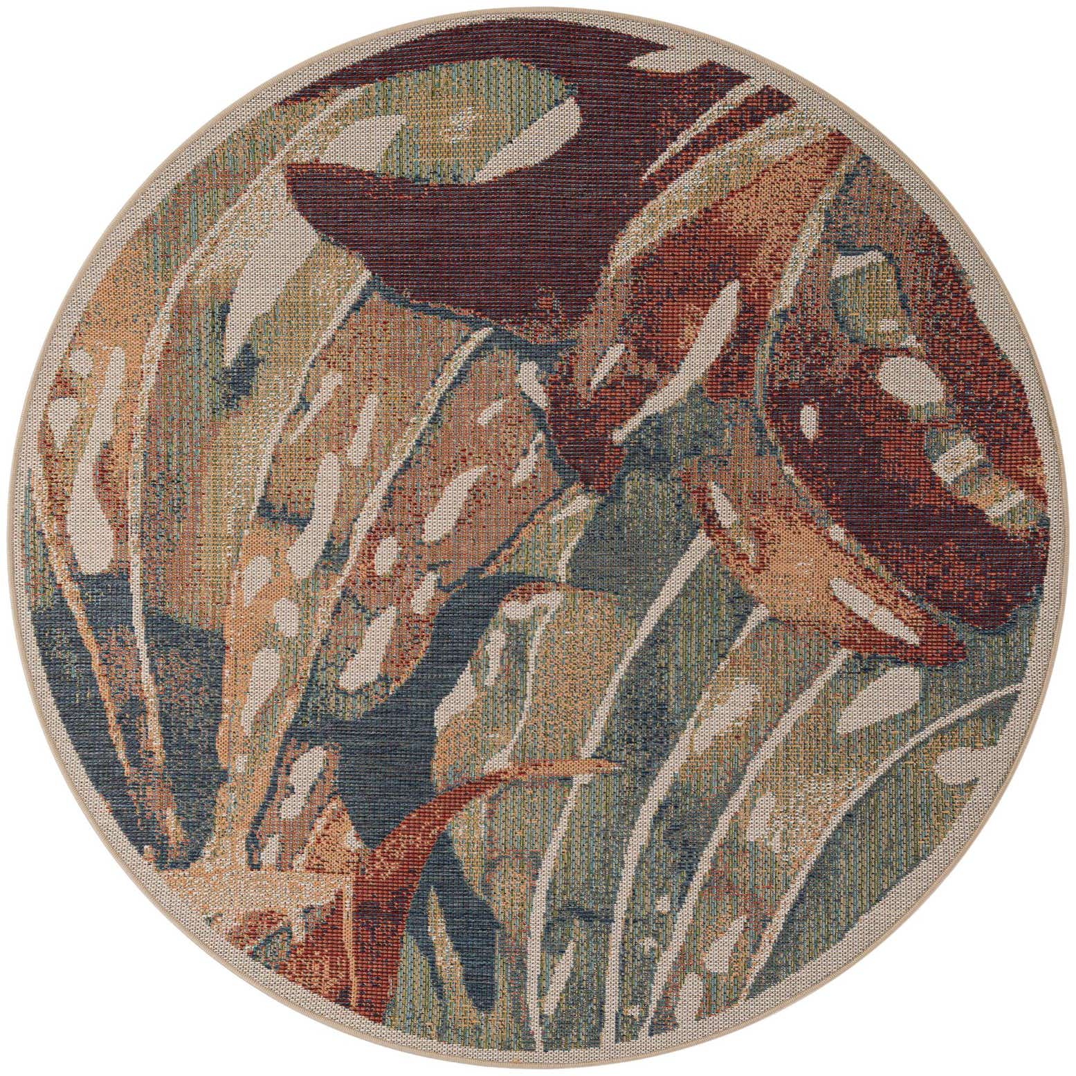 6' x 6' Easy-Clean Baja Indoor / Outdoor Round Rug