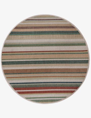 5' 3 x 5' 3 Easy-Clean Baja Indoor / Outdoor Round Rug