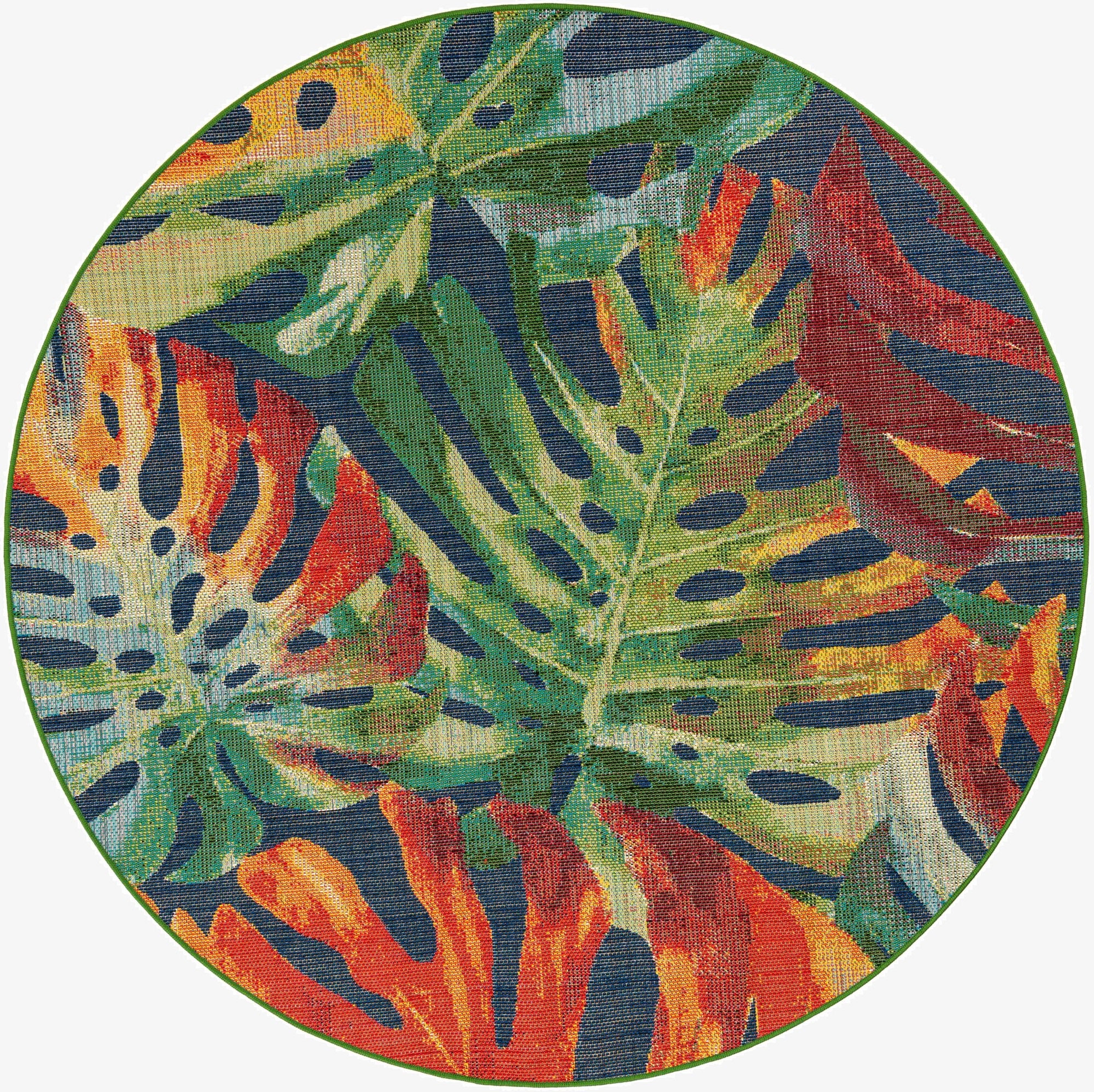 7' 10 x 7' 10  Washable Baja Indoor / Outdoor Round Rug