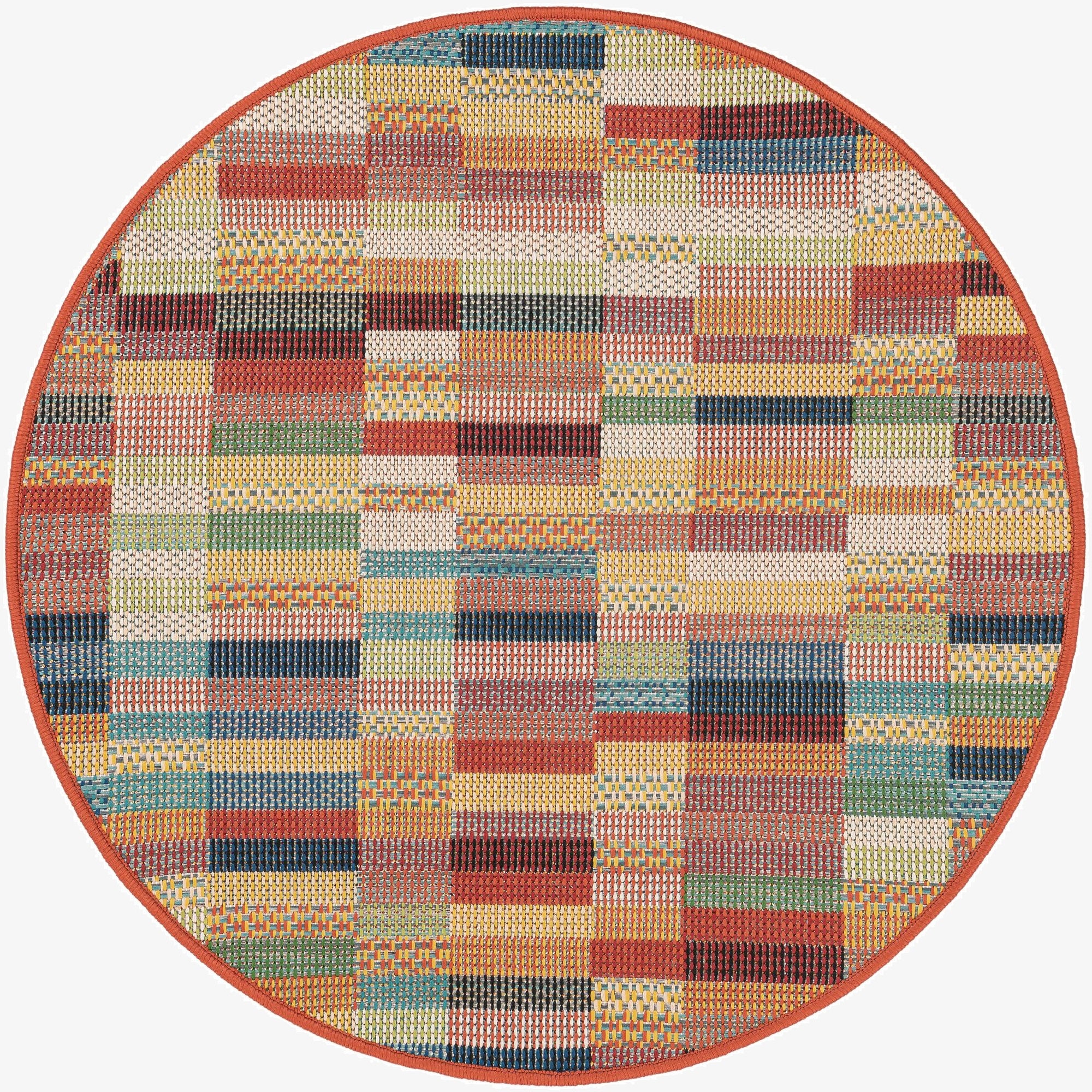 3' 3 x 3' 3  Washable Baja Indoor / Outdoor Round Rug