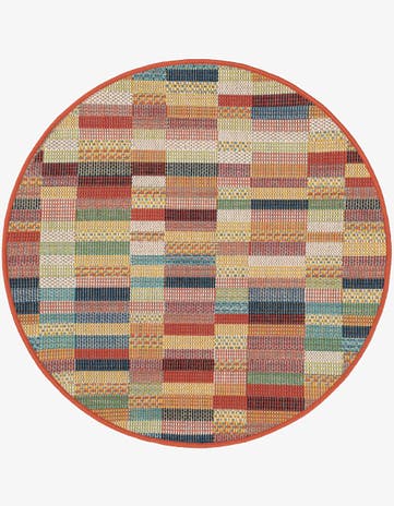 3' 3 x 3' 3 Easy-Clean Baja Indoor / Outdoor Round Rug
