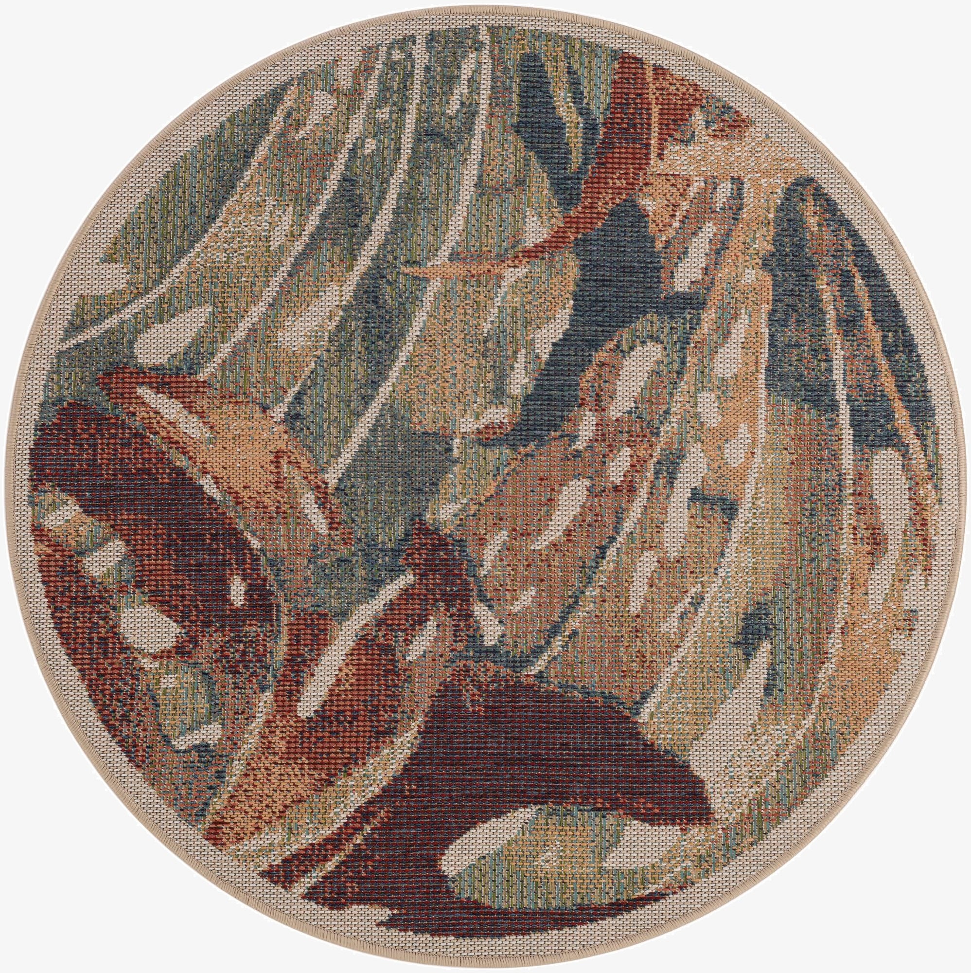 4' x 4'  Washable Baja Indoor / Outdoor Round Rug