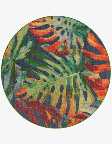 6' 1 x 6' 1 Easy-Clean Baja Indoor / Outdoor Round Rug