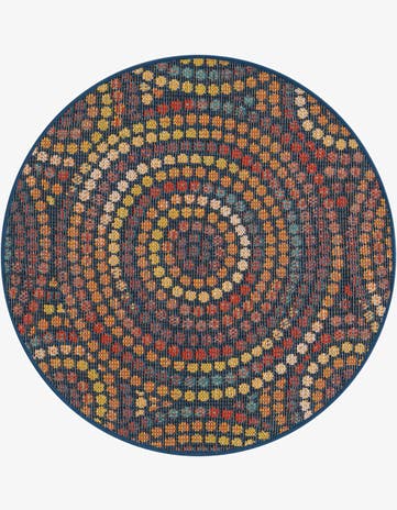 3' 3 x 3' 3 Easy-Clean Baja Indoor / Outdoor Round Rug