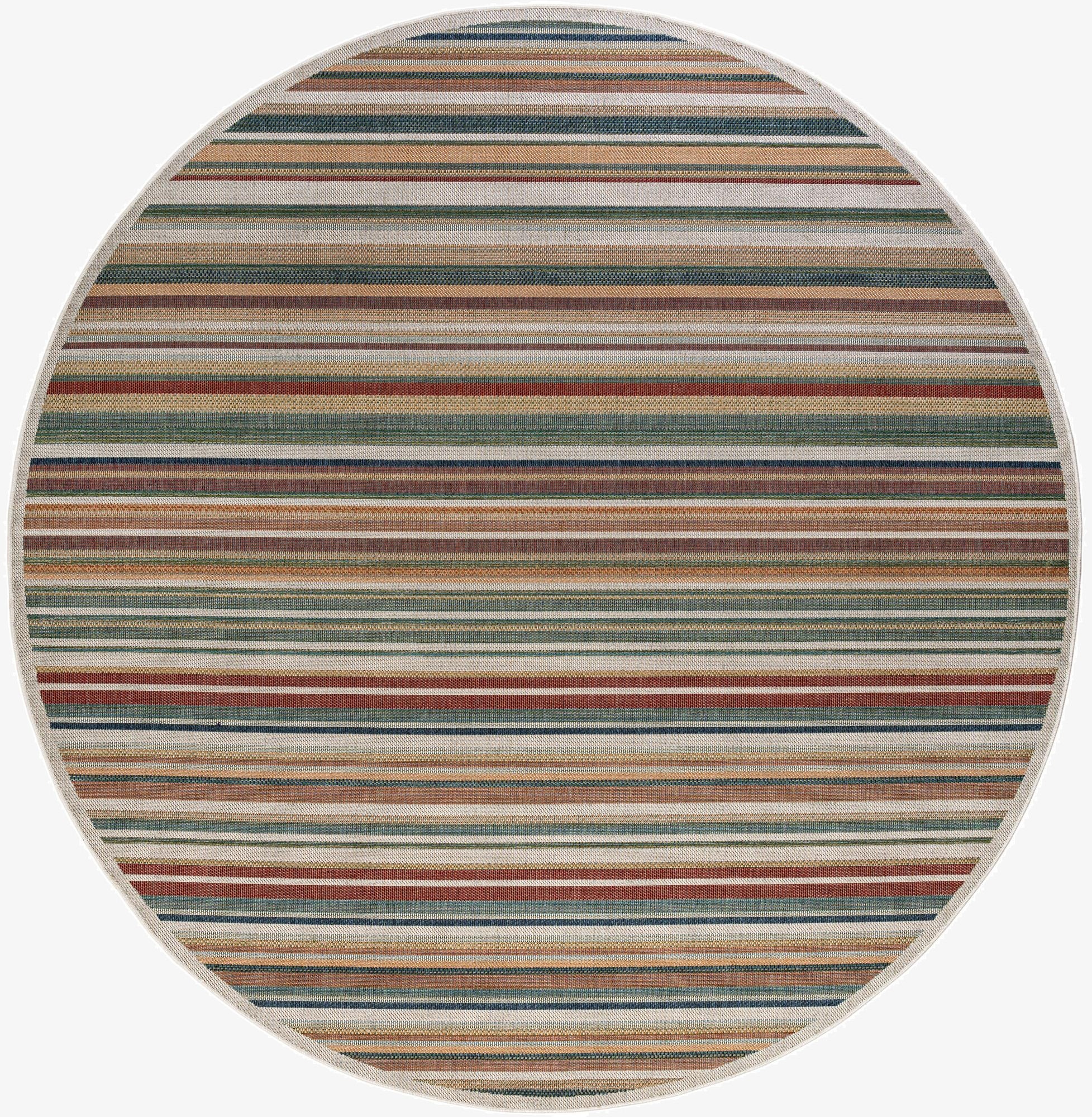 Primary image 12' x 12'  Washable Baja Indoor / Outdoor Round Rug