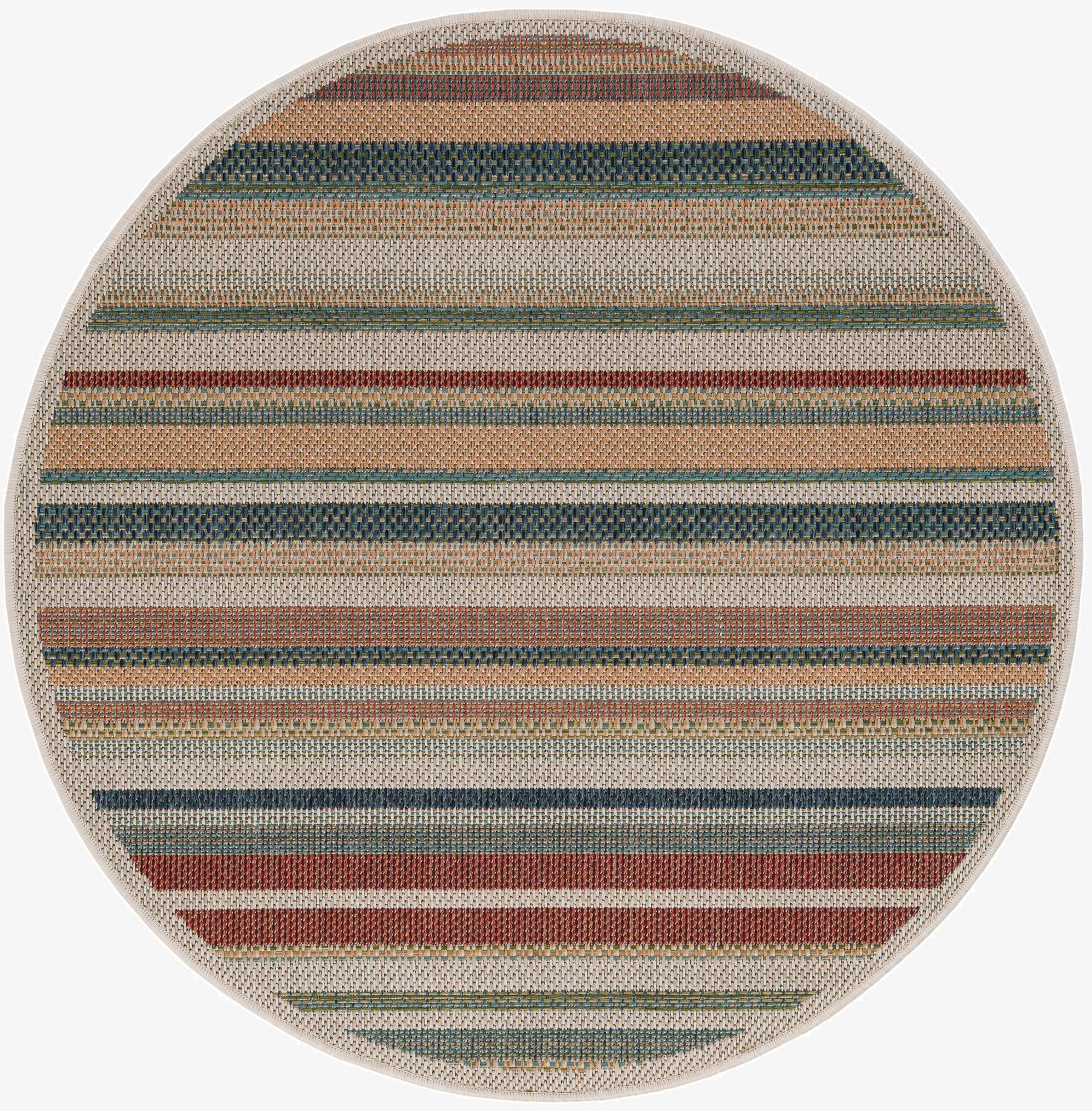 Primary image 4' x 4'  Washable Baja Indoor / Outdoor Round Rug