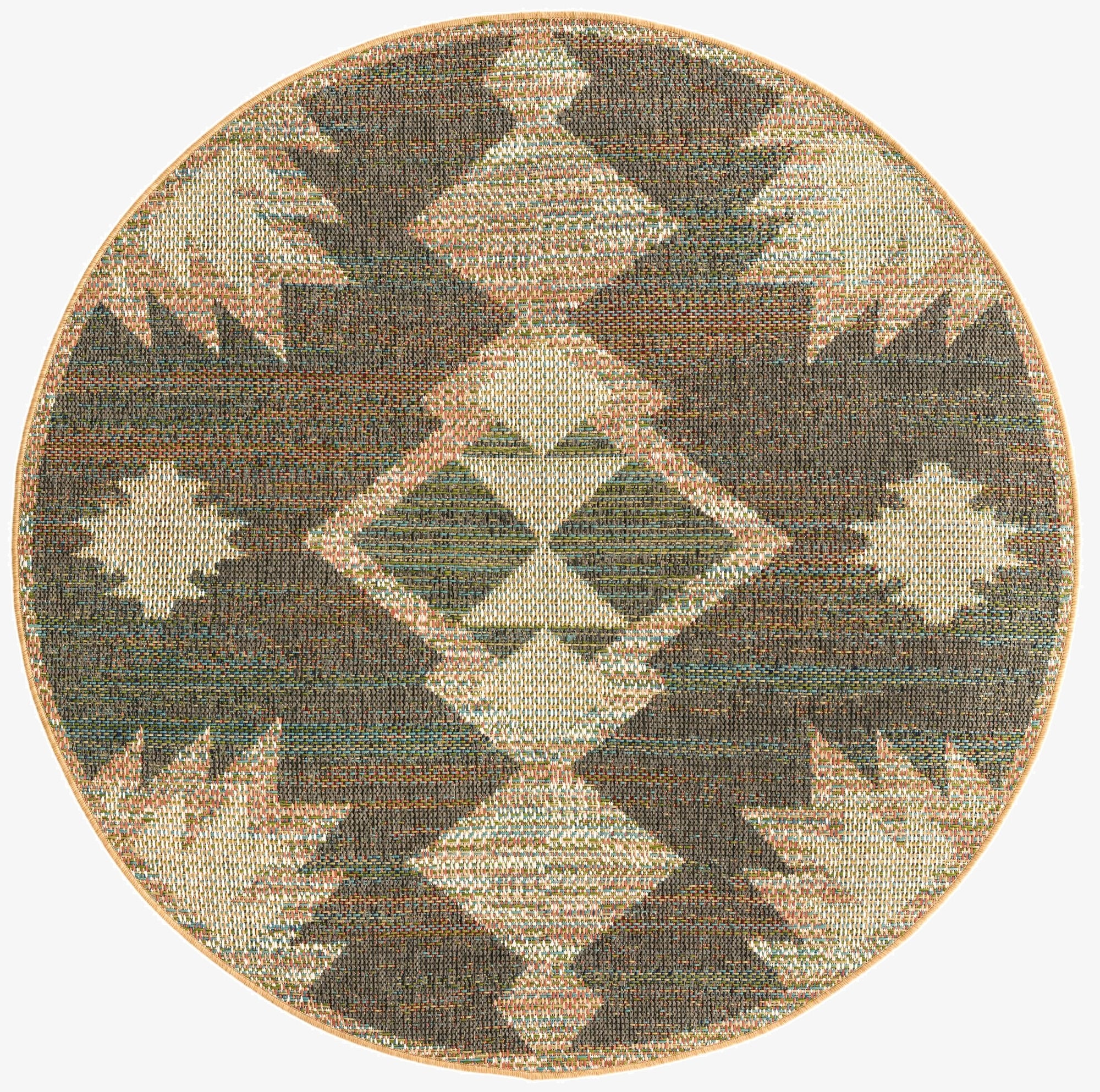 5' 3 x 5' 3  Washable Baja Indoor / Outdoor Round Rug