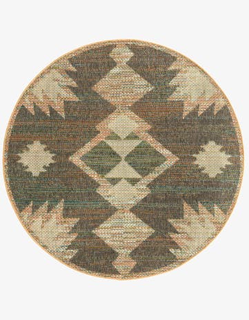 5' 3 x 5' 3 Easy-Clean Baja Indoor / Outdoor Round Rug