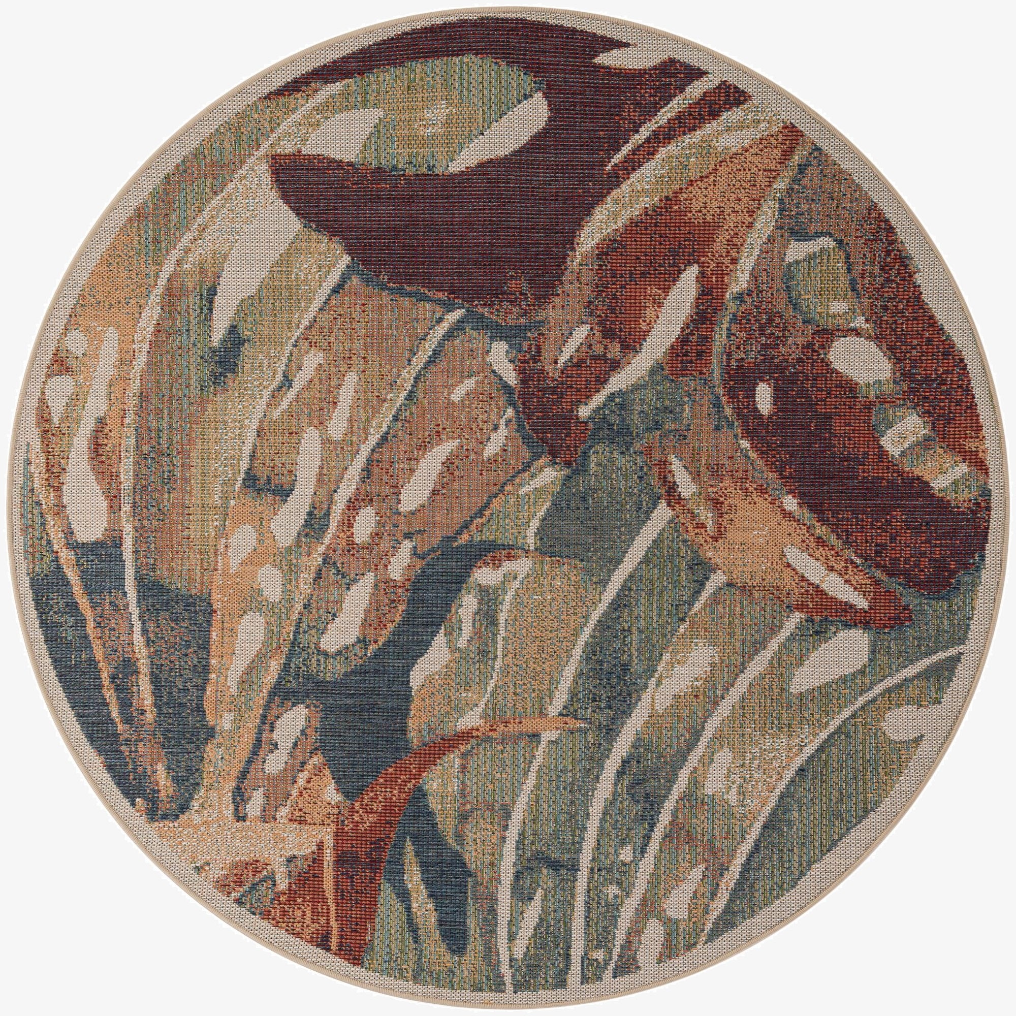 Primary image 6' x 6'  Washable Baja Indoor / Outdoor Round Rug