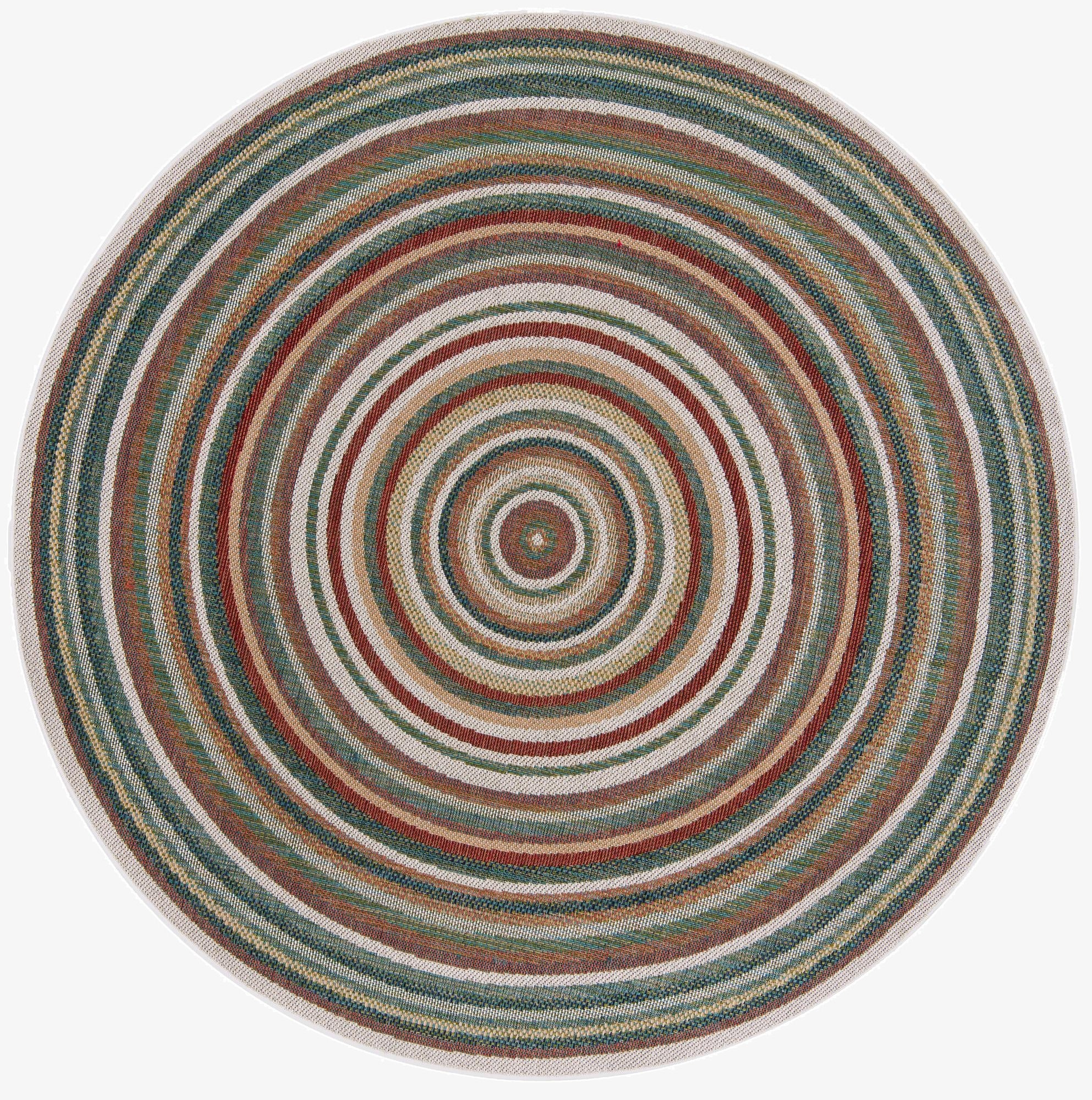 7' 10 x 7' 10  Washable Baja Indoor / Outdoor Round Rug
