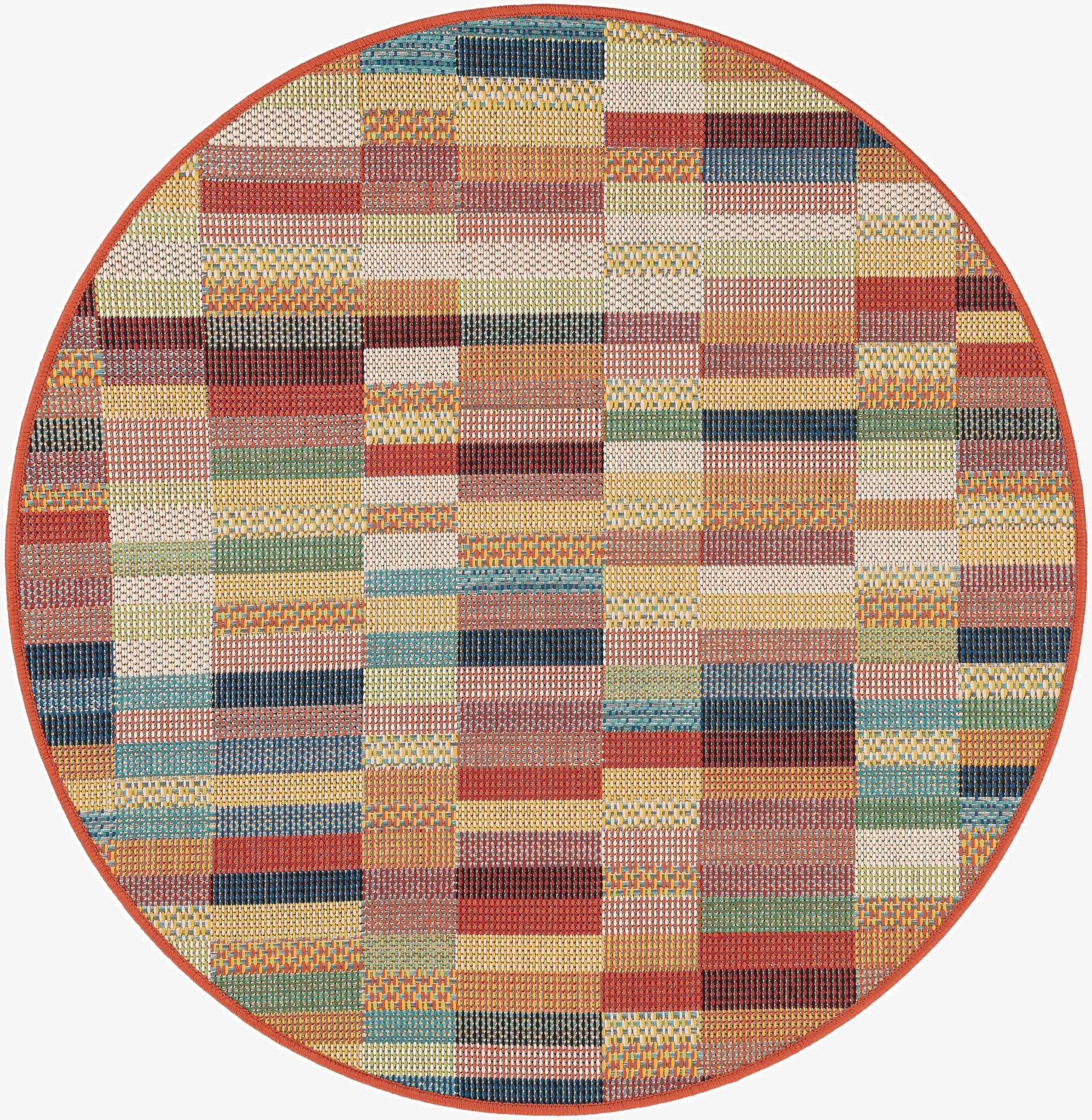 4' 1 x 4' 1  Washable Baja Indoor / Outdoor Round Rug