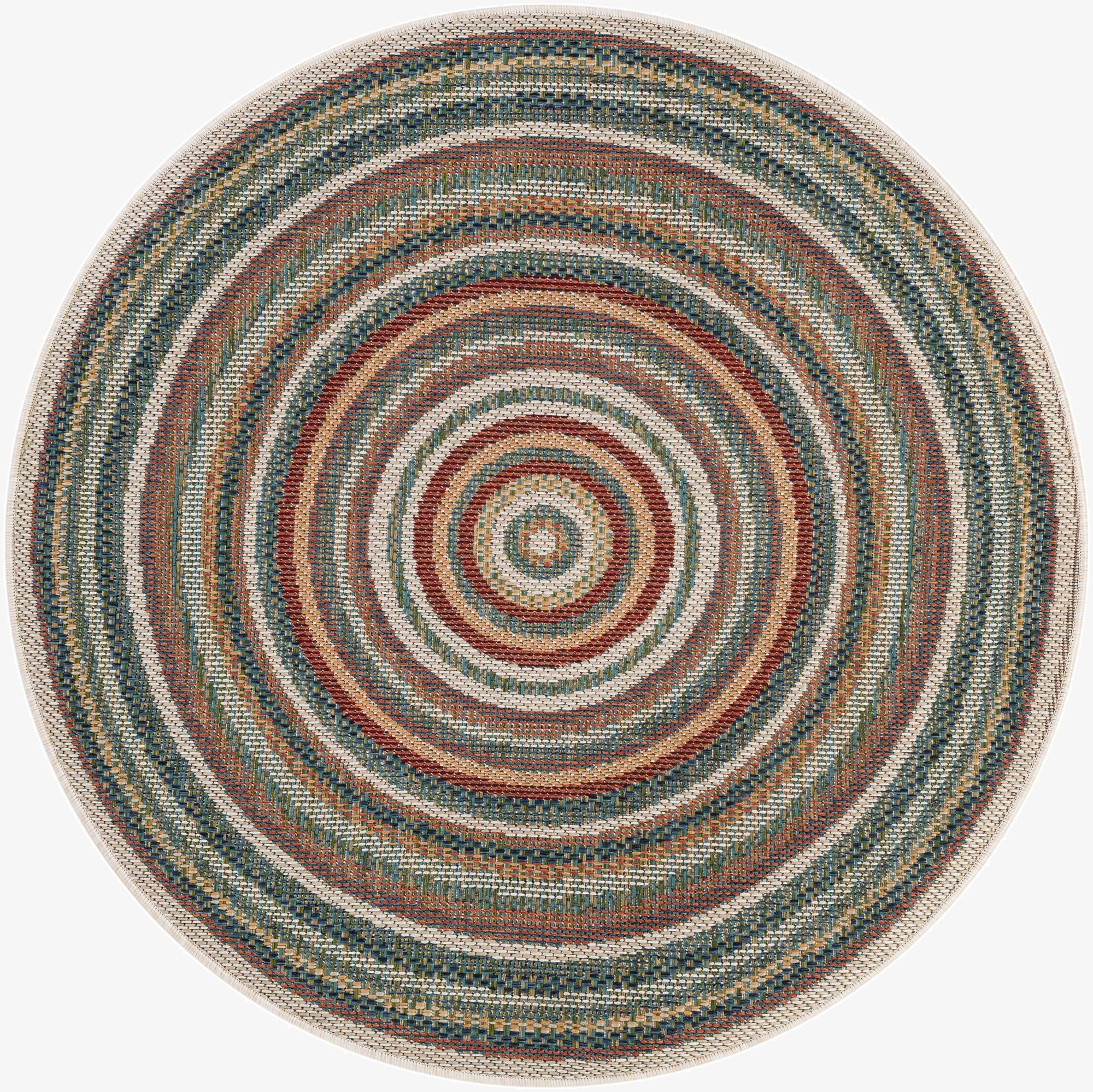 4' x 4'  Washable Baja Indoor / Outdoor Round Rug