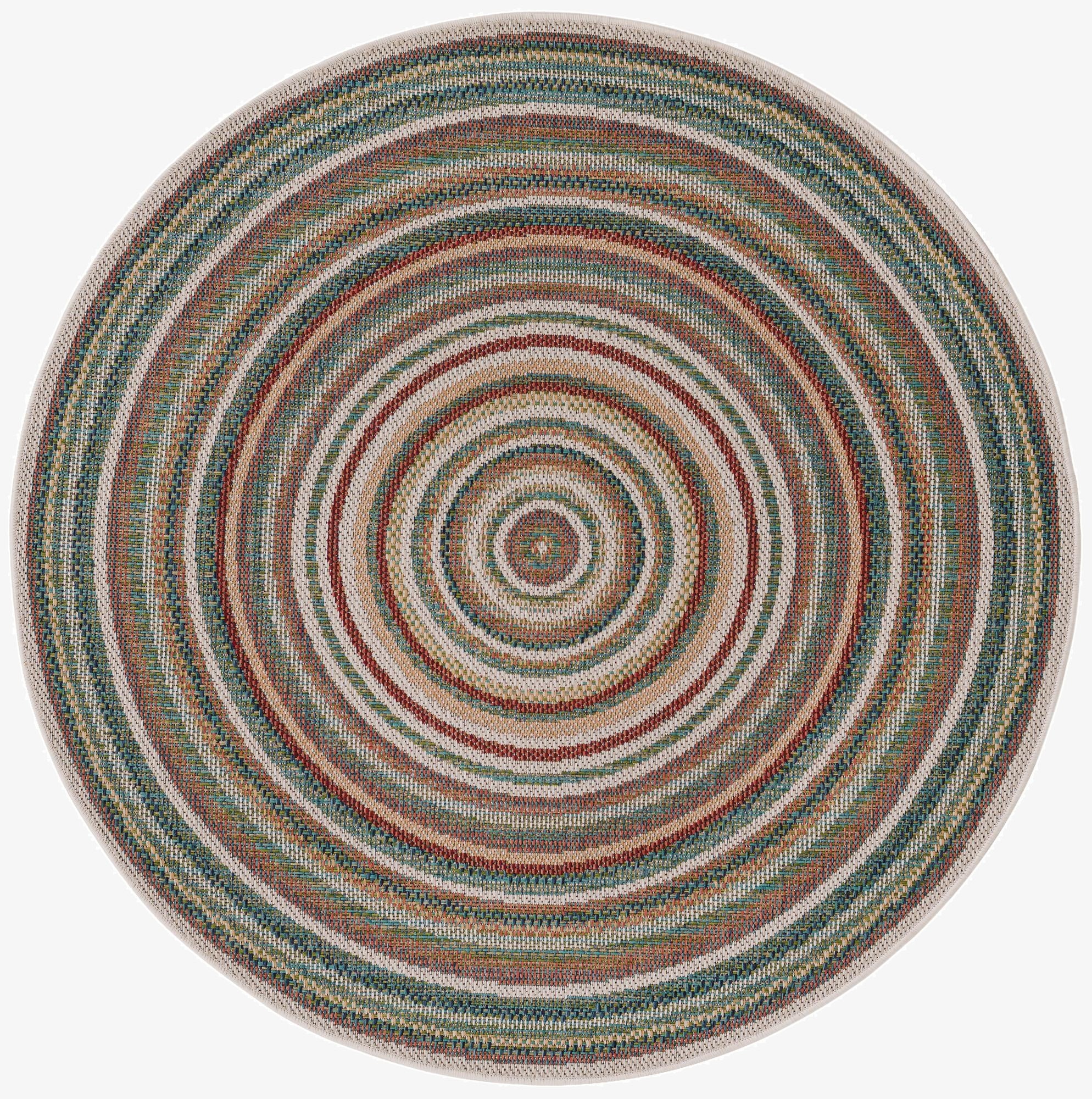 5' 3 x 5' 3  Washable Baja Indoor / Outdoor Round Rug