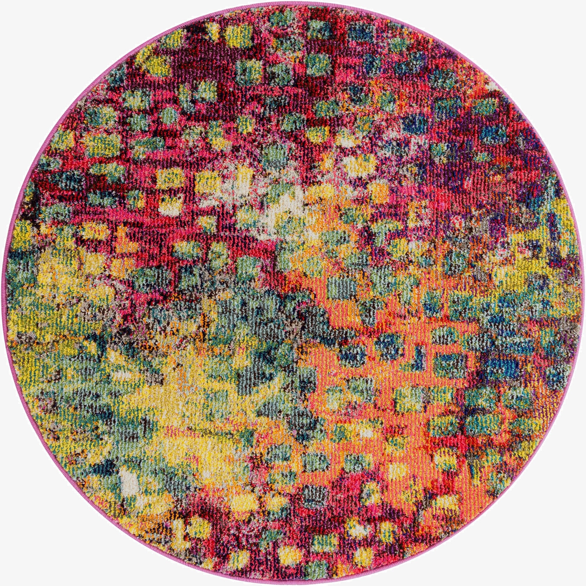 3' 3 x 3' 3  Washable Barcelona Round Rug