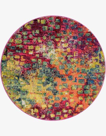 3' 3 x 3' 3 Washable Barcelona Round Rug