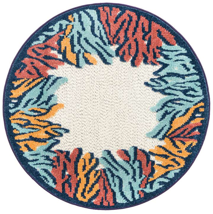 3' 3 x 3' 3 Easy-Clean Belize Indoor / Outdoor Round Rug