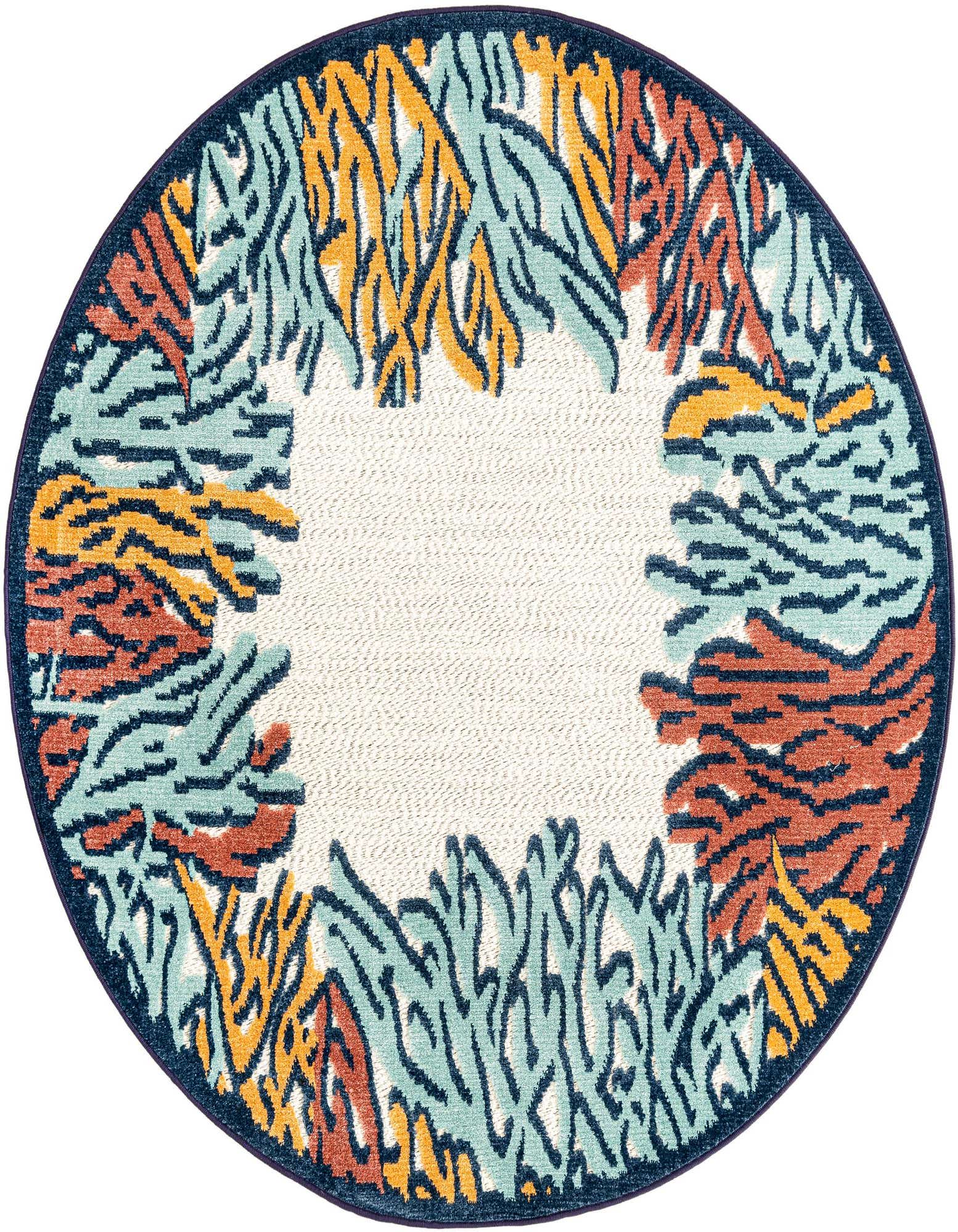 5' 3 x 5' 3 Easy-Clean Belize Indoor / Outdoor Round Rug