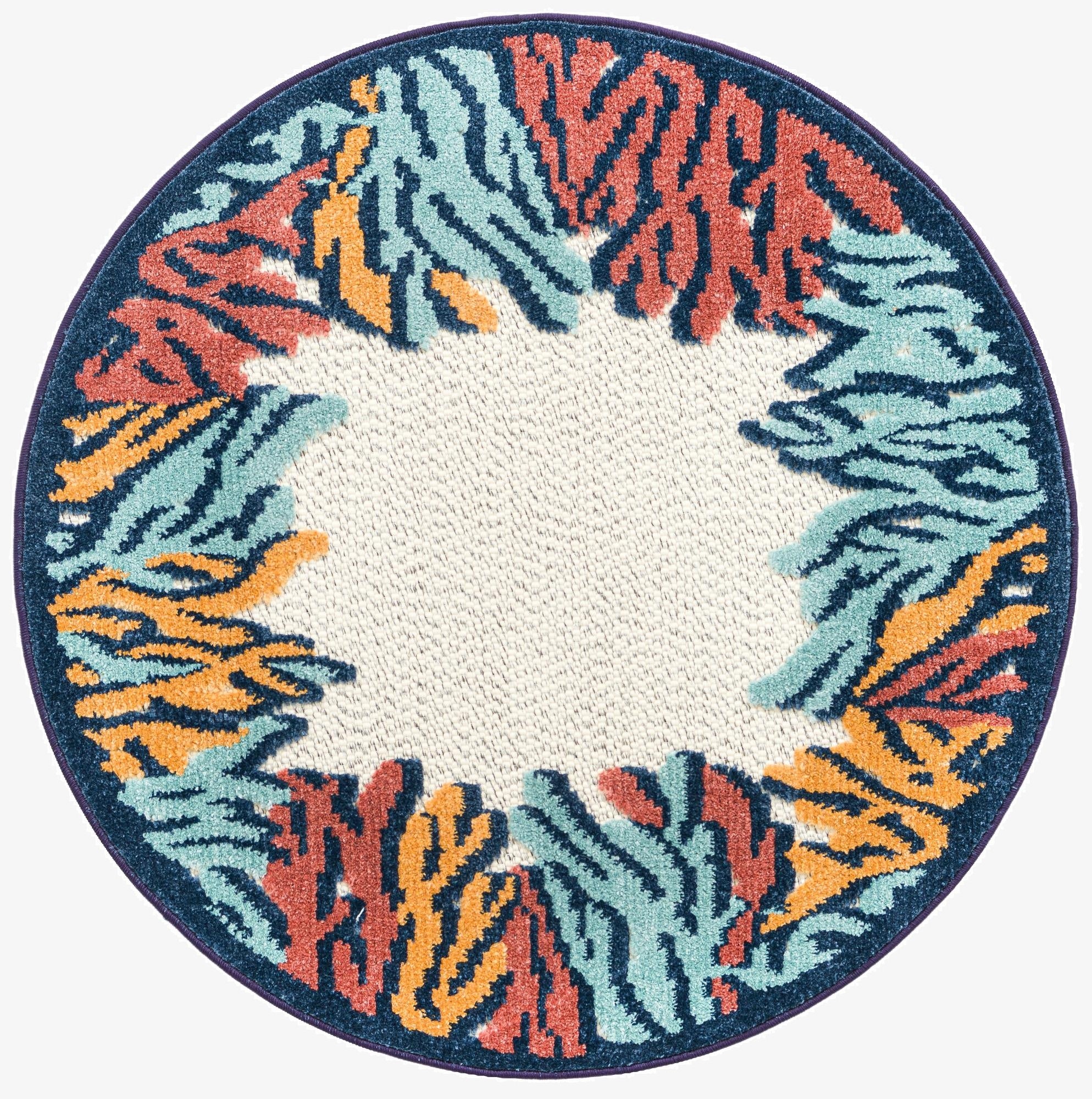 3' 3 x 3' 3  Washable Belize Indoor / Outdoor Round Rug