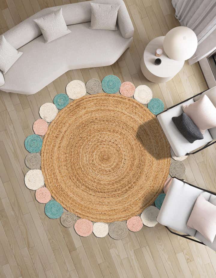 3' 1 x 3' 1 Handmade Braided Jute Round Rug