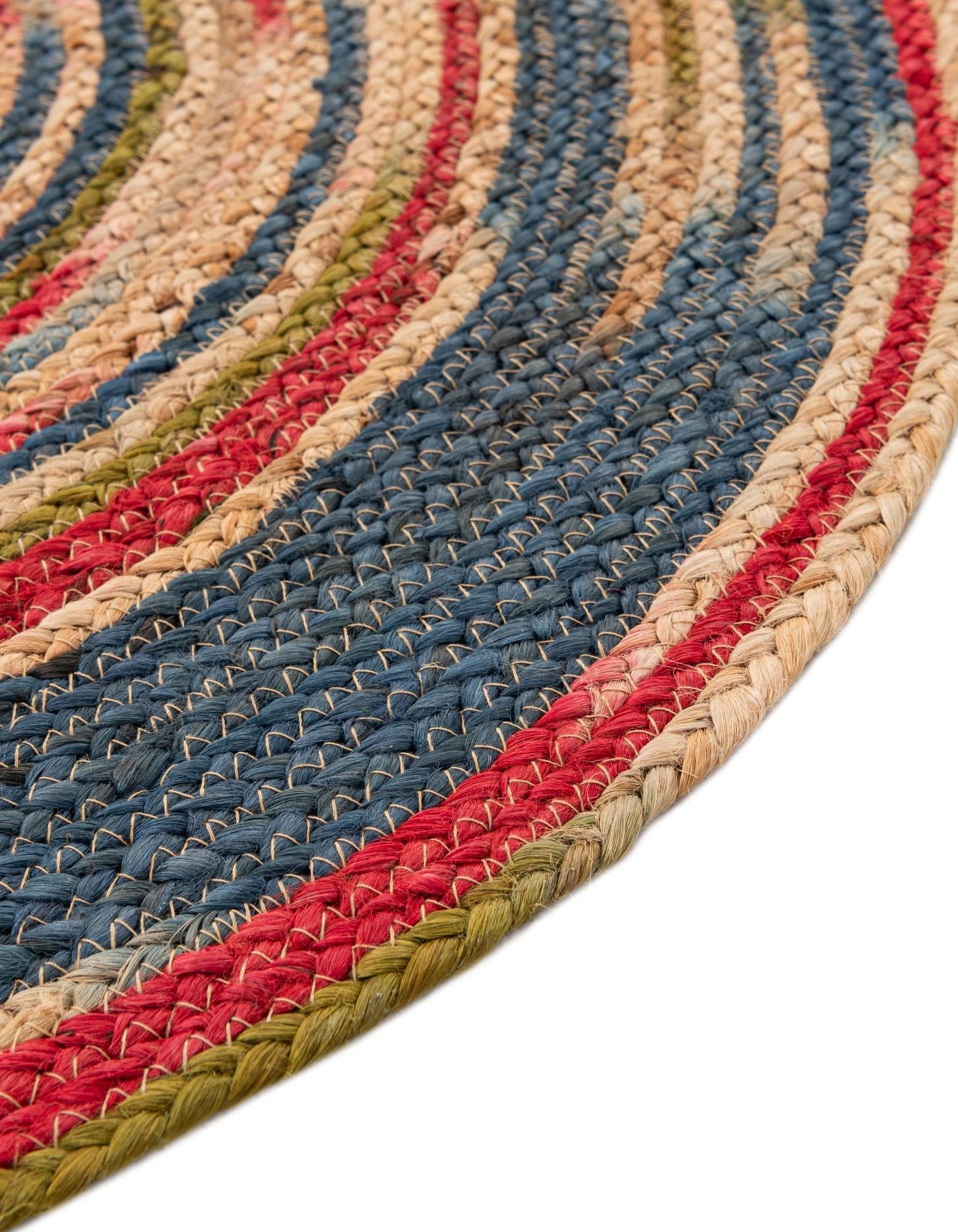 5' 1 x 5' 1 Handmade Braided Jute Round Rug