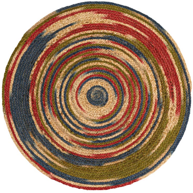 Detail image of 3' 1 x 3' 1 Handmade Braided Jute Round Rug