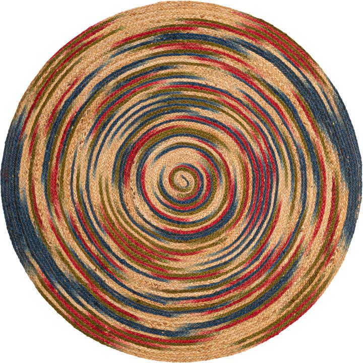 125cm x 125cm Fait main Braided Jute Tapis Rond