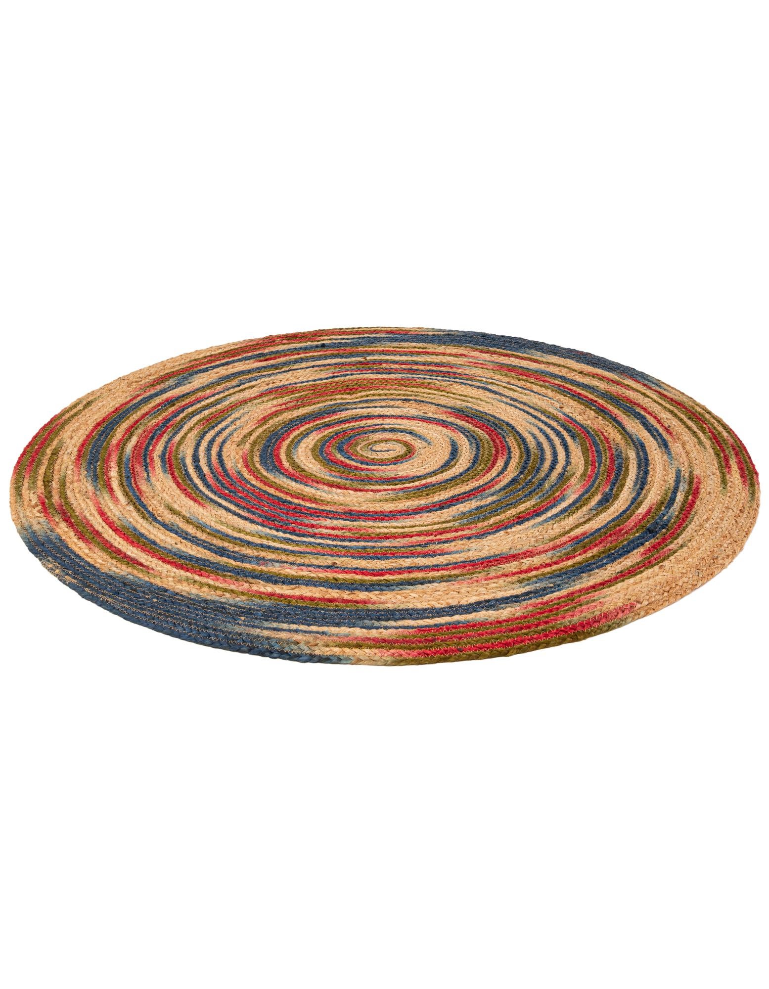 4' 1 x 4' 1 Handmade Braided Jute Round Rug