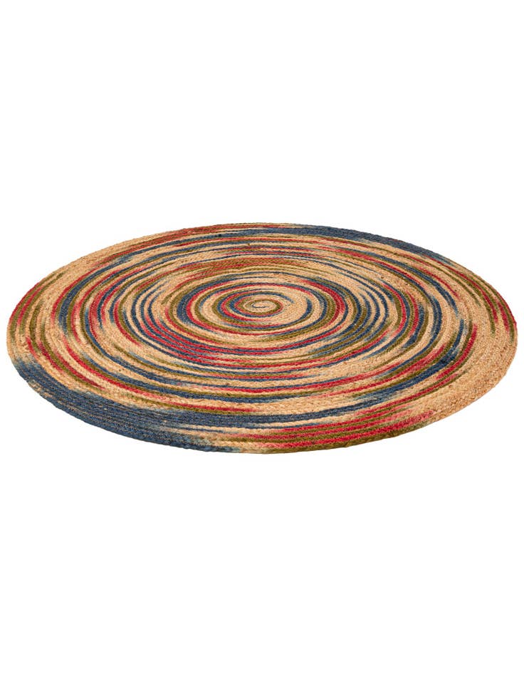 Vue détaillée : 125cm x 125cm Fait main Braided Jute Tapis Rond