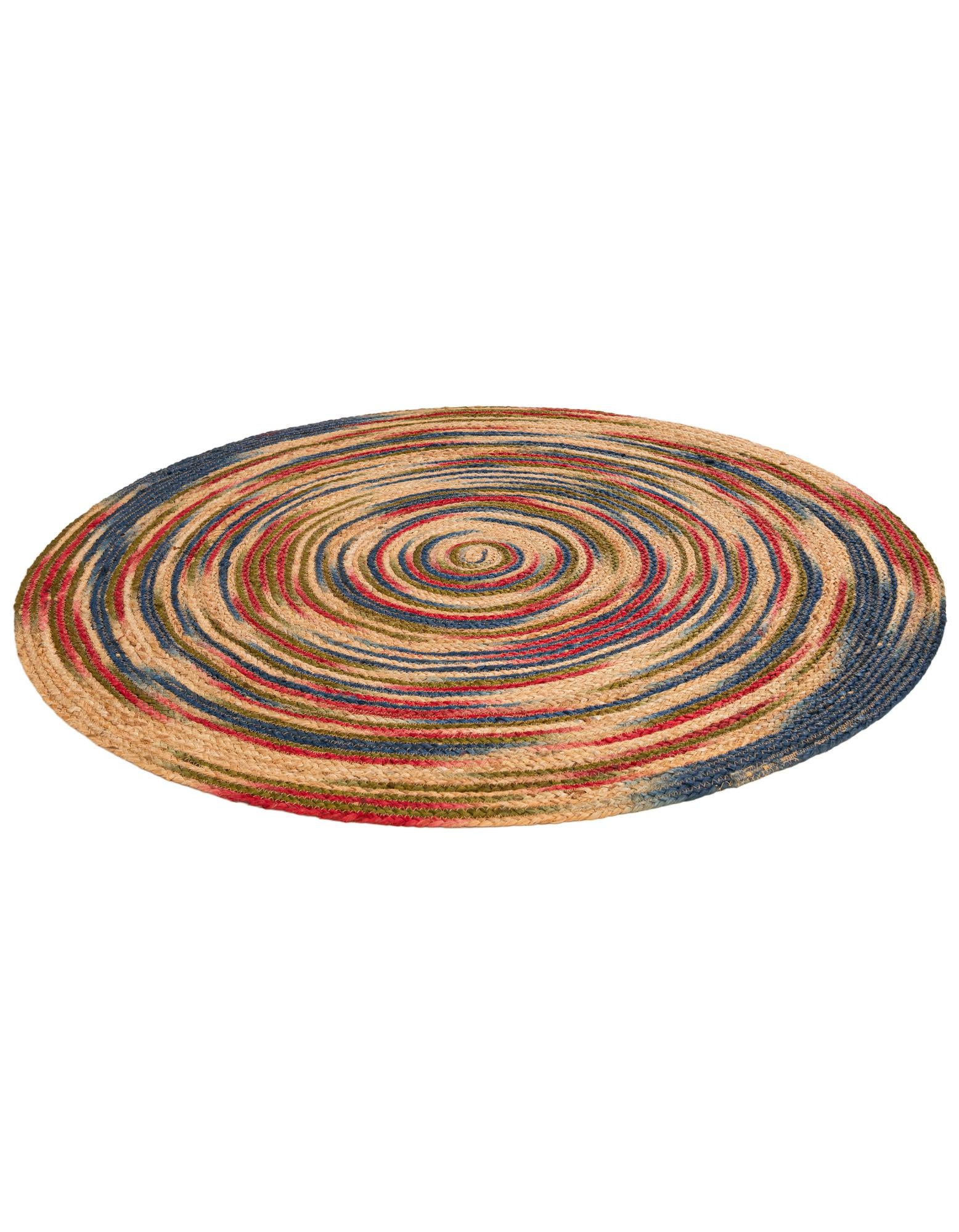 4' 1 x 4' 1 Handmade Braided Jute Round Rug