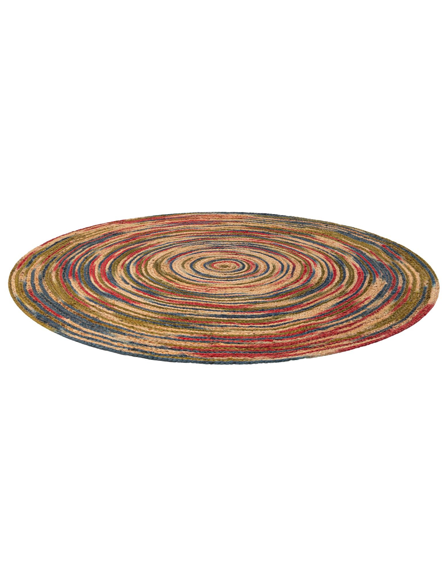 5' 1 x 5' 1 Handmade Braided Jute Round Rug