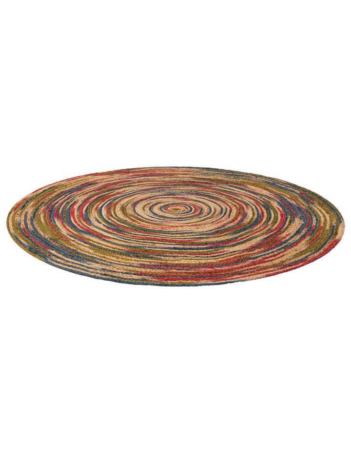 5' 1 x 5' 1 Handmade Braided Jute Round Rug