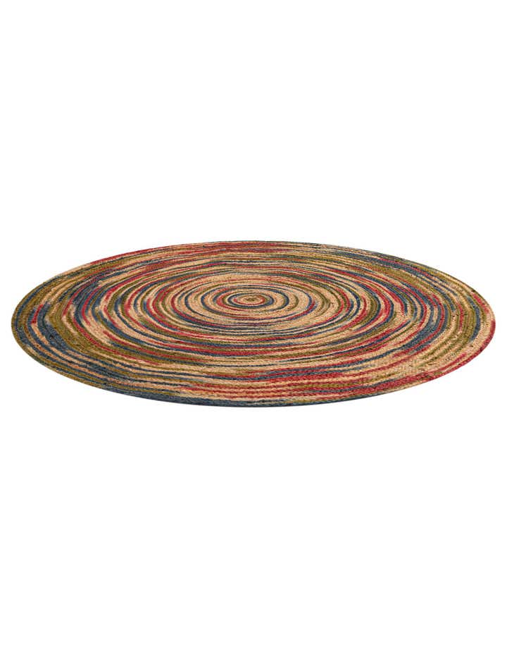 5' 1 x 5' 1 Handmade Braided Jute Round Rug