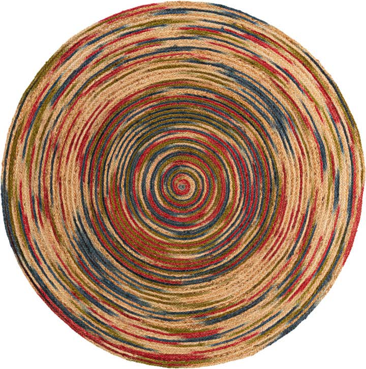 6' 1 x 6' 1 Handmade Braided Jute Round Rug