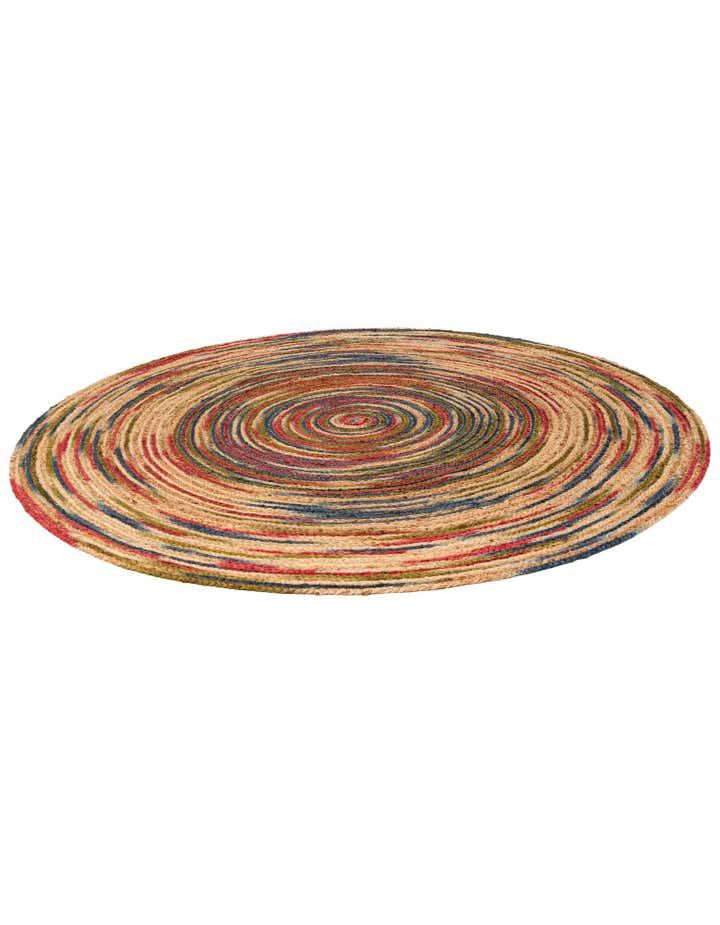 6' 1 x 6' 1 Handmade Braided Jute Round Rug