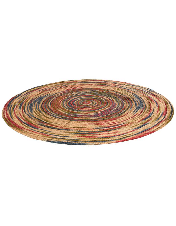 6' 1 x 6' 1 Handmade Braided Jute Round Rug