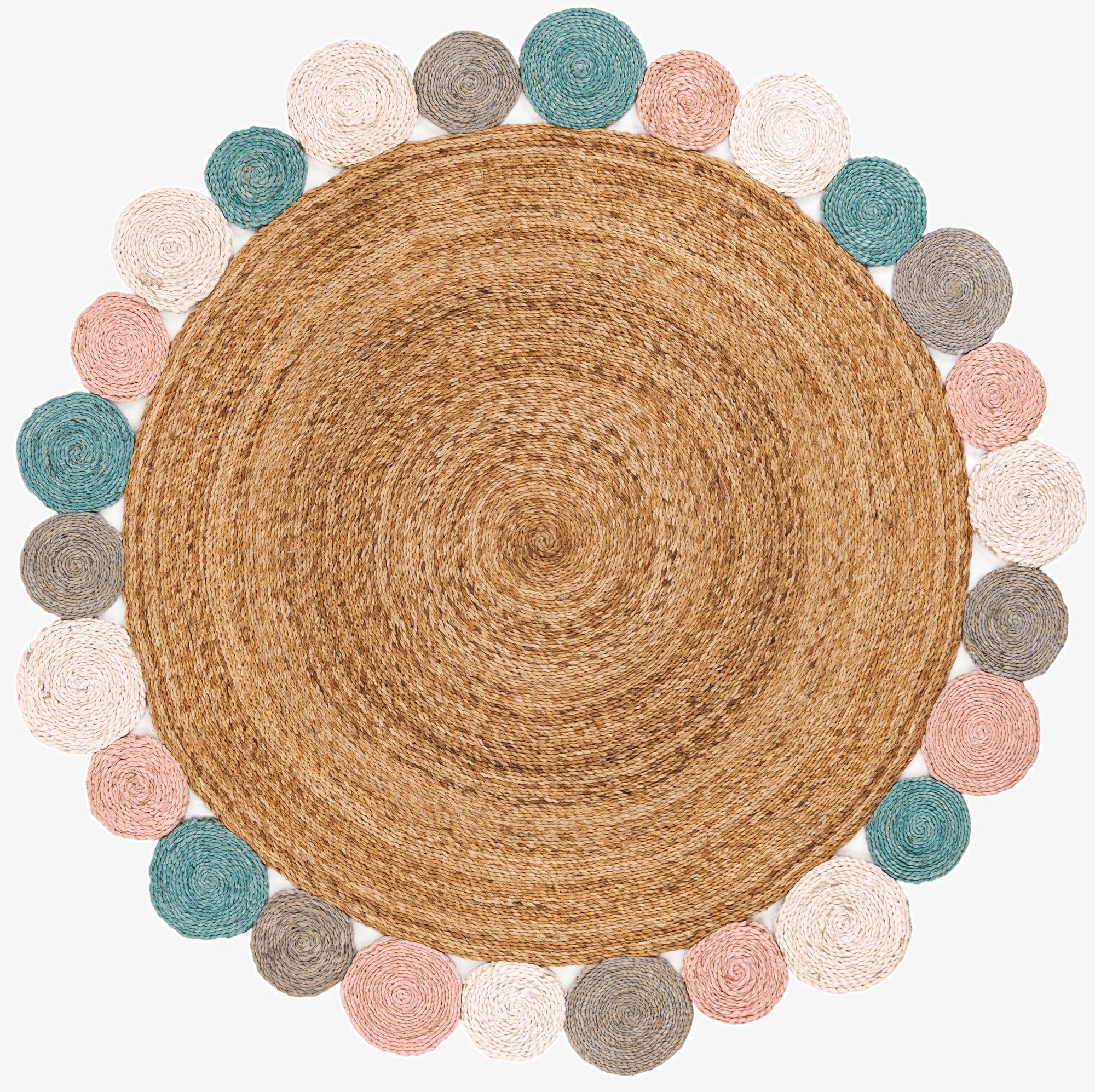 5' 1 x 5' 1 Braided Jute Round Rug