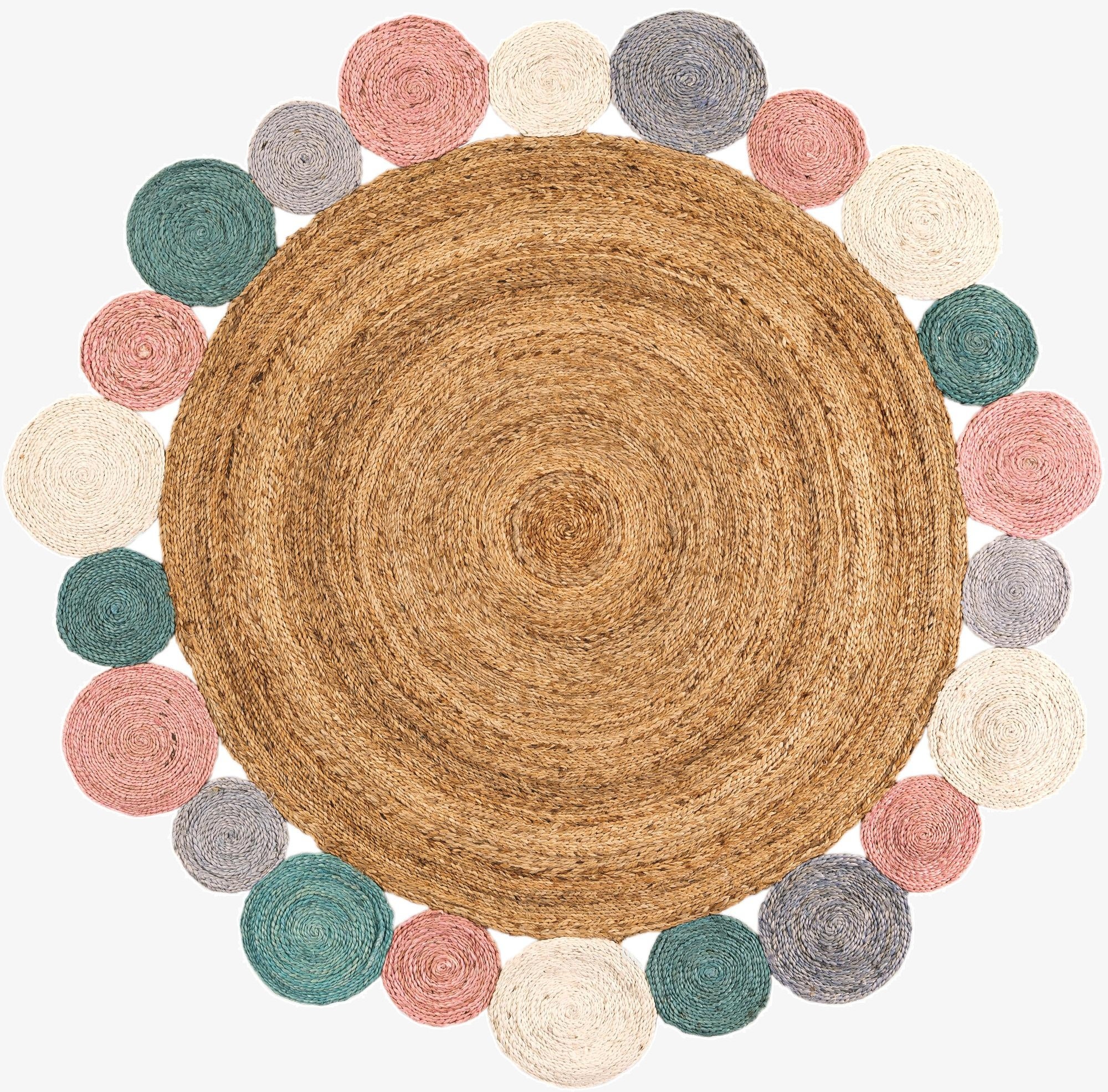 6' 1 x 6' 1  Hand Braided Jute Round Rug